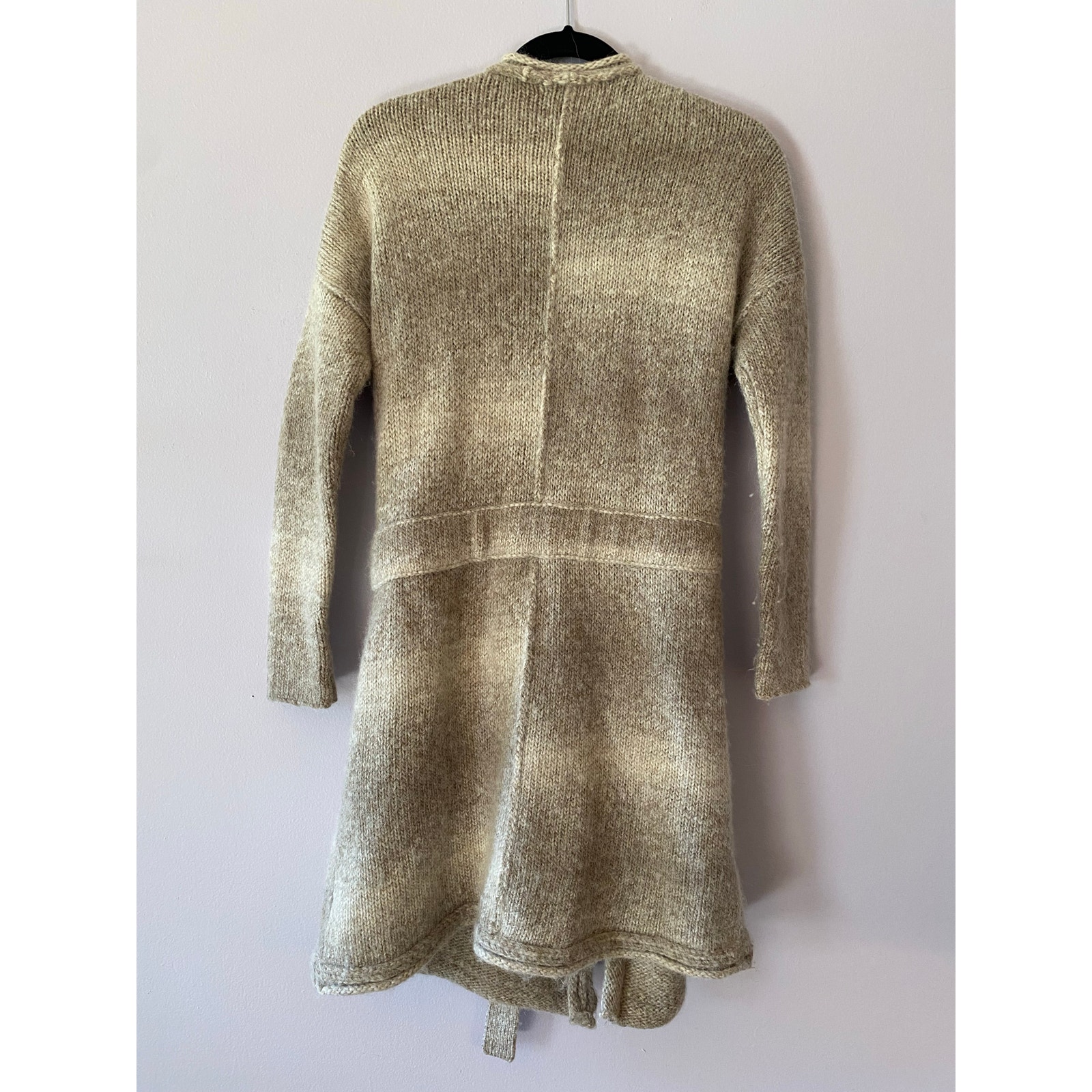 James Perse Tan Gray Duster Cardigan Lounge Alpaca Wool Blend Minimalist 3/Large — image 5 of 8